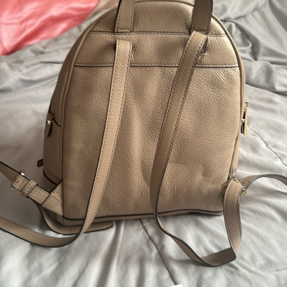 Michael Kors Rhea zip leather backpack in color truffle - Picture 6 of 14